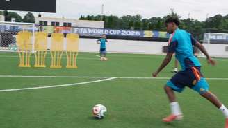 Lamine Yamal em treino antes de jogo contra a Arábia Saudita pela segunda rodada da Copa de 2026.
