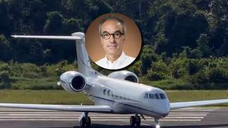 A chegada do jatinho da Globo com João Roberto Marinho ao aeroporto de Parintins