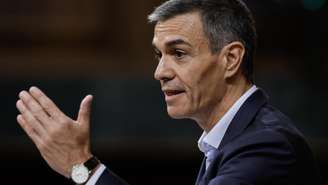 O presidente do governo espanhol, Pedro Sánchez, discursa no Congresso, em Madri, em 24 de junho de 2026. (Imagem ilustrativa)