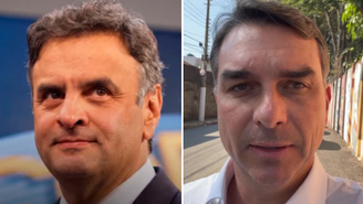 Aécio Neves e Flávio Bolsonaro aparecem como os políticos com maior rejeição em nova pesquisa do Atlas/Bloomberg