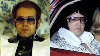 Elton John (esquerda) e Elvis Presley (direita) na década de 70 (Fotos: Michael Putland e Tom Wargacki/WireImage)