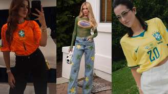 Karoline Lima e mais WAGs brasileiras capricham nos looks para Brasil x Noruega