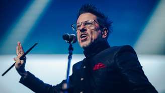 Kurt Harland, do Information Society, durante show em São Paulo em 2025