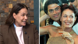  Carolina Ferraz relembra bastidores de quando interpretou Milena, par romântico de Nando (Eduardo Moscovis), na novela Por Amor 