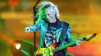Kirk Hammett durante show do Metallica em 2025