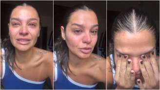 Gabriella Augusto chora ao relembrar agressões que sofreu do ex-namorado, Cartolouco
