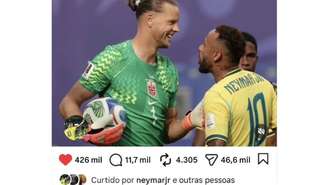 Perfil fake do goleiro norueguês Ørjan Nyland viralizou após pedido de desculpas a Neymar.