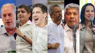 Ciro Gomes (PSDB), ACM Neto (União Brasil), João Campos (PSB), Elmano de Freitas (PT), Jerônimo Rodrigues (PT) e Raquel Lyra (PSD)