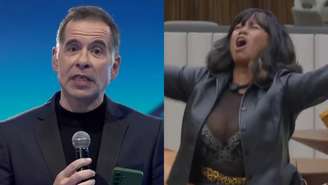 Leandro Hassum e Sheila na Casa do Patrão (Reprodução/Record)