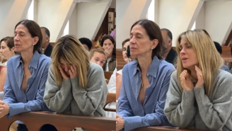 Carolina Dieckmmann se emociona em missa de um ano da morte de Preta Gil e comove fãs