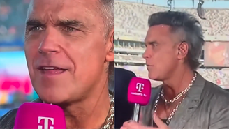 Entrevista que deu origem aos boatos de que Robbie Williams usou cocaína na final da Copa