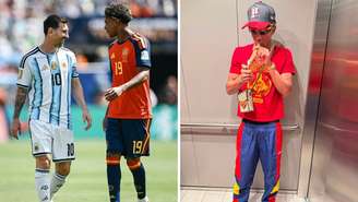 Lamine Yamal publicou fotos com Messi e acendendo charuto após vitória da Espanha na Copa