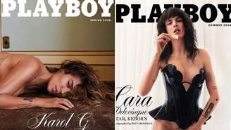 A primeira edição da nova fase da Playboy trouxe cantora colombiana Karol G e a segunda  a atriz e modelo Cara Delevingne.