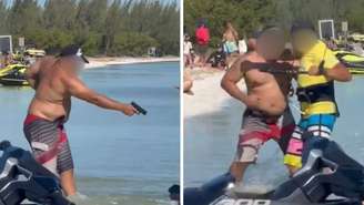 Banhista aponta arma e tenta atirar contra praticante de kitesurf, mas arma falha
