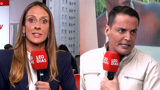 Leo Dias briga ao vivo com a repórter Monique Arruda