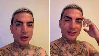 MC Guimê responde a comentários de seguidores que criticaram suas tatuagens no rosto.