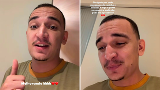 João Gomes diz estar se recuperando após internação por influenza e que chegou a ter febre de 40°C.