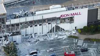 Shopping atingido por terremoto no sul do Japão