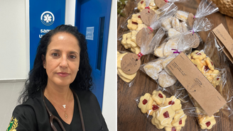 Aos 49 anos, Renata Dahe vende biscoitos amanteigados para tentar quitar dívida de R$ 200 mil e voltar a estudar medicina.