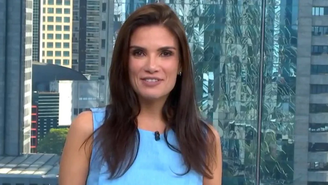 Sabina Simonato entra em crise de riso após comentário de Hélter Duarte
