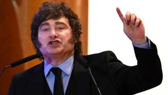 Presidente da Argentina, Javier Milei, durante discurso no 172º aniversário da Bolsa de Valores de Buenos Aires, em 16 de julho de 2026. (Imagem ilustrativa)