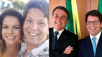 Nívea Stelmann e Mario Frias; Jair Bolsonaro e Mario Frias (Reprodução Redes Sociais)