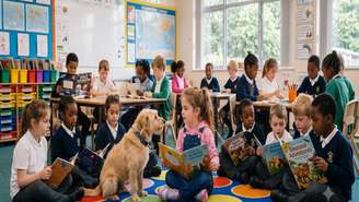 A presença de animais na escola pode tornar o ambiente mais acolhedor e estimular a aprendizagem