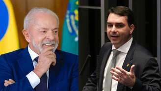 Lula e Flávio Bolsonaro