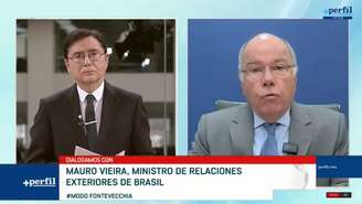Mauro Vieira durante entrevista ao jornalista argentino Jorge Fontevecchia