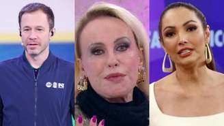 Tiago Leifert, Ana Maria Braga e Patrícia Poeta (Reprodução/SBT/TV Globo)