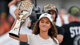 Rayssa Leal na última fase da competição da SLS, em fevereiro