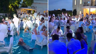 White Dinner Water Show, jantar com sereias e mesa dentro da àgua.