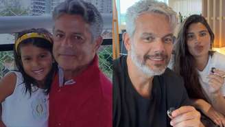 Giulia Costa com Marcos Paulo e Otaviano Costa