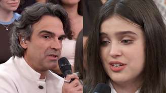 Tadeu Schmidt e a filha, Valentina Schmidt (Reprodução/TV Globo)