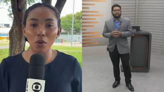 Kailane Souza e Lucas Wilame no JRR1, telejornal de afiliada da Globo (Reprodução/TV Globo)