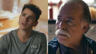 Mau Mau (João Victor Gonçalves) e Otoniel (Tony Ramos) de Quem Ama Cuida (Reprodução/TV Globo)