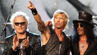 Matt Sorum, Duff McKagan e Slash do Guns N' Roses em 2012
