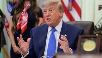 O presidente Donald Trump, no Salão Oval da Casa Branca, em Washington, em 10 de agosto de 2026.