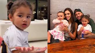 Bruna Biancardi e Neymar com as filhas, Mavie e Mel