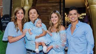 Família de Tom Cavalcante chama atenção com looks iguais em festa luxuosa de 1 ano