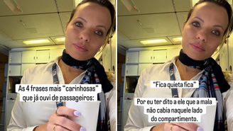A comissária de bordo Crysthine Felicio compartilhou situações de desrespeito que sofreu de passageiros durante o trabalho.