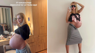 Isa Scherer mostra barrigão de 37 semanas para seguidores.