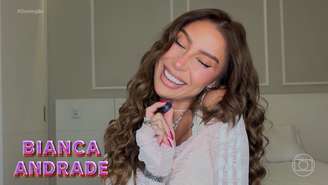 Bianca Andrade na chamada do Domingão com Huck —