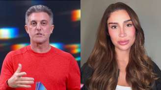 Luciano Huck no Domingão e Boca Rosa, que está na Dança dos Famosos (Reprodução/TV Globo)
