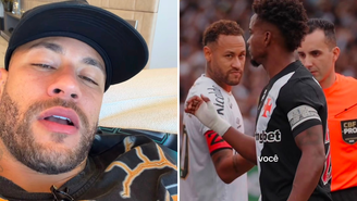 Neymar ironiza repercussão de rivalidade com Thiago Mendes após o jogador do Vasco não cumprimentar o atacante santista. 