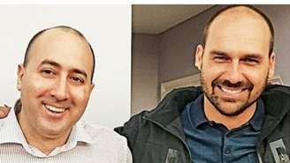 O argentino Fernando Cerimedo e o deputado Eduardo Bolsonaro.