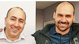 O argentino Fernando Cerimedo e o deputado Eduardo Bolsonaro