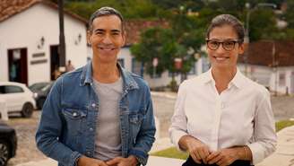 César Tralli e Renata Vasconcellos na gravação do 'JN nas Ruas' em Goiás: a vida acontece fora dos estúdios de TV