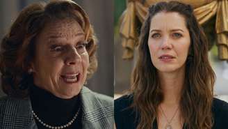 Diná fala mal de Francesca para os funcionários da mansão (Imagem: Reprodução - Globo / Montagem - RD1)