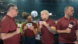 Mari Pereira leva bolada ao vivo